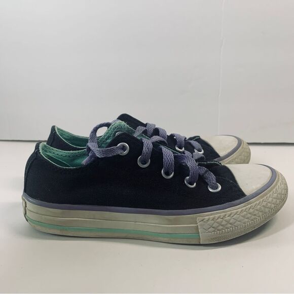 Converse All Star Double Ox Tongue #642905F Black Purple Shoes Junior Size US 12 - Picture 8 of 9